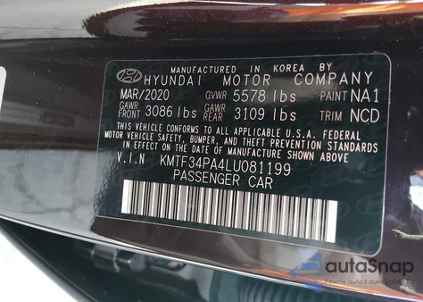 2020 Genesis G90 3.3T Premium Rwd z USA, uszkodzony, nr VIN KMTF34PA4LU081199